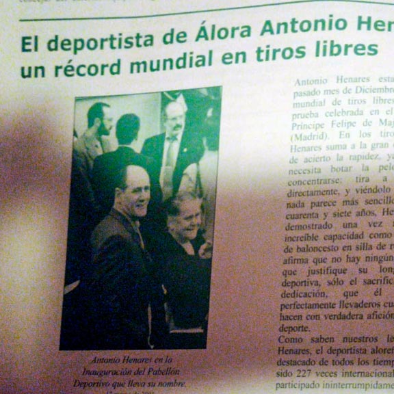 Recorte del diario de Álora